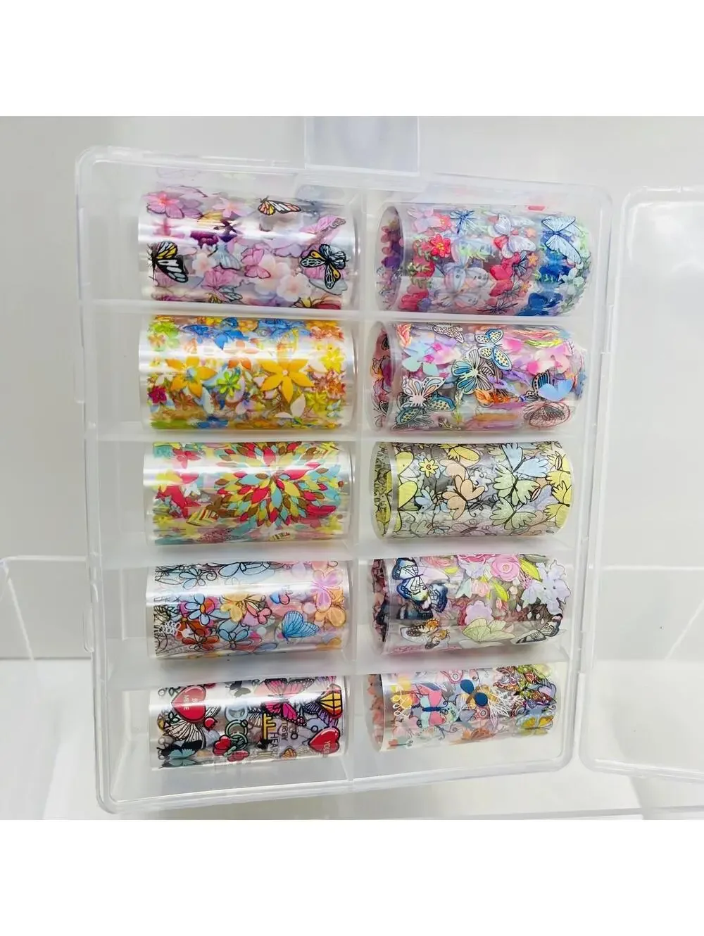 10 Rolls Nail Transfers Deco Art For Nails in Case Brand New